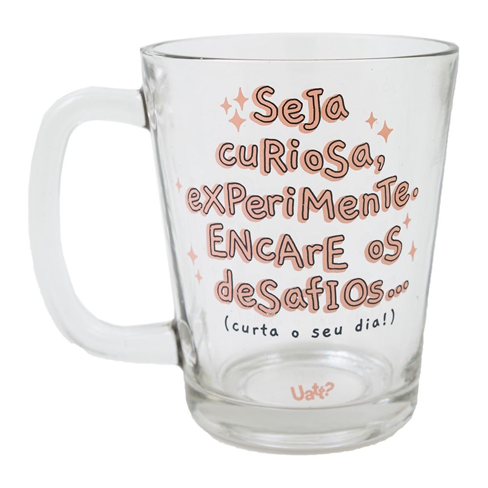 Caneca De Vidro Basic - Frases Cores e Amores Curta o Seu Dia