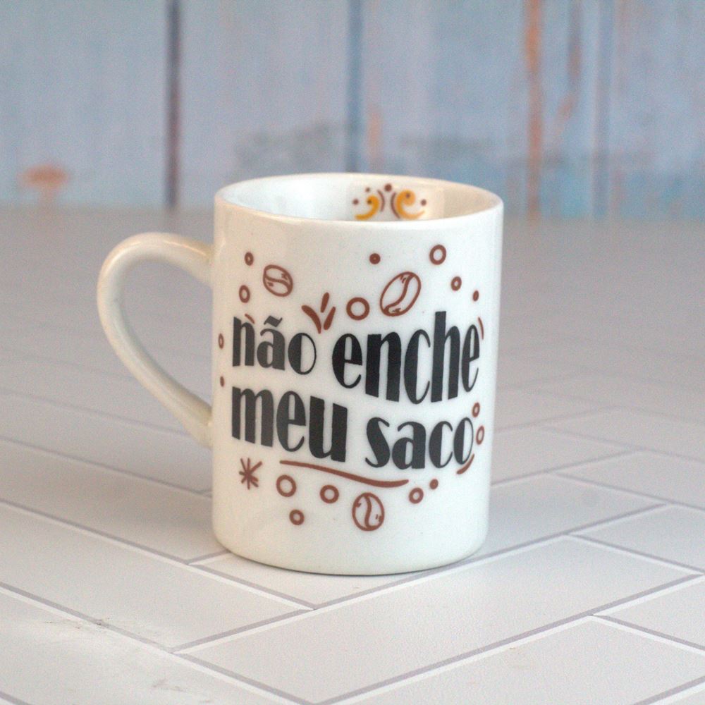 Caneca De Porcelana com Coador - Coffee Time