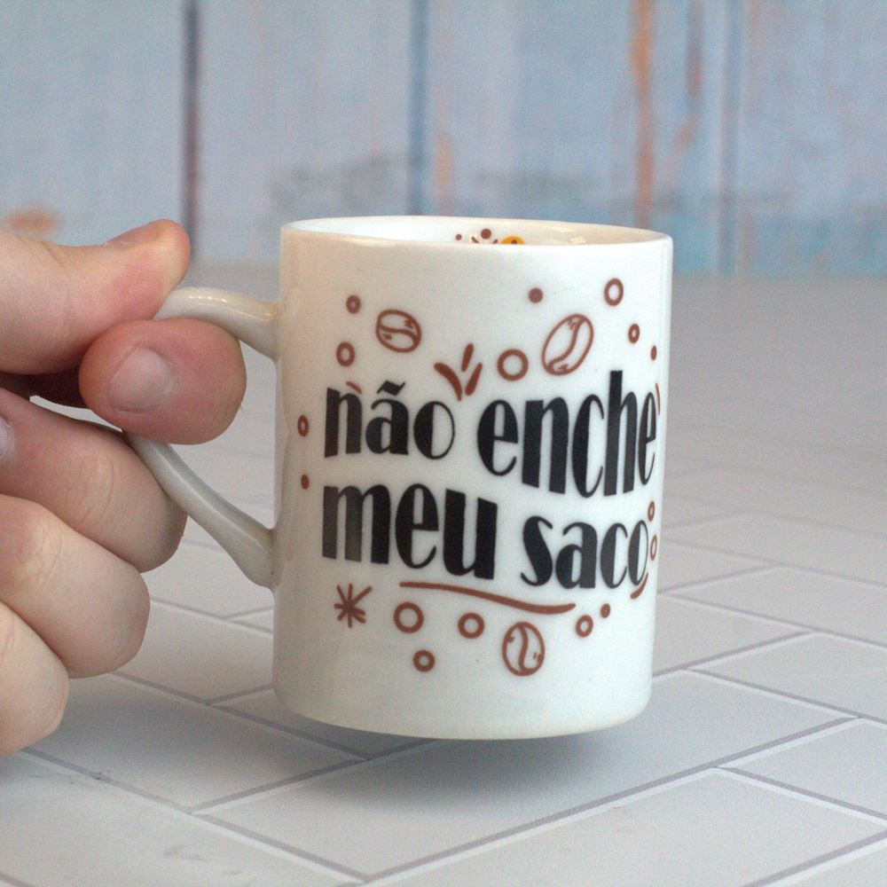 Caneca De Porcelana com Coador - Coffee Time