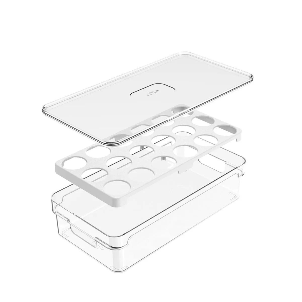 Porta Ovos Organizador com Tampa para 18 Unidades Clear Fresh