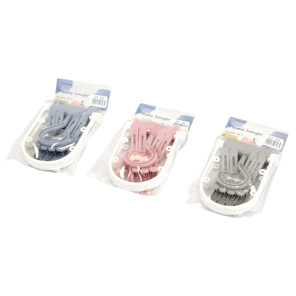 Varal Mini Dobrável com 8 Prendedores Multiuso Cores Sortidas