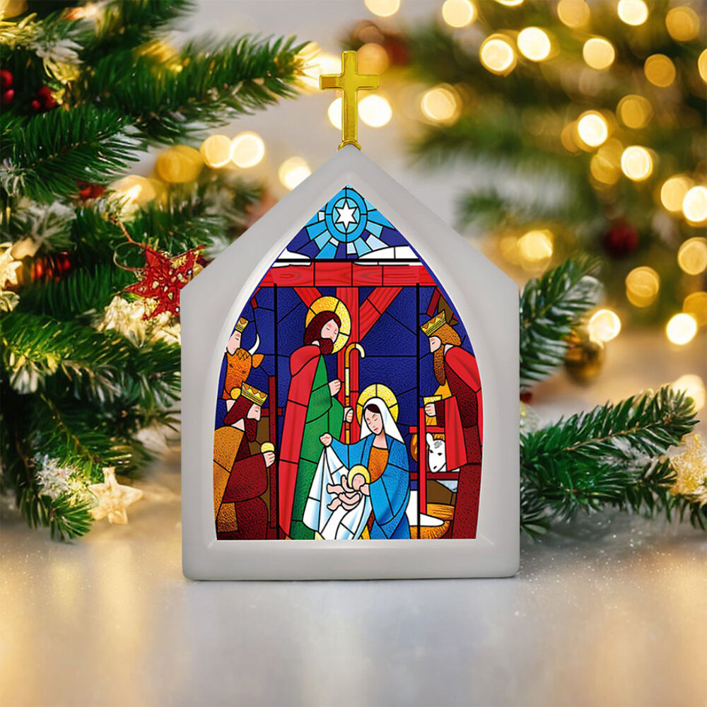Luminária Vitral Capela de Natal