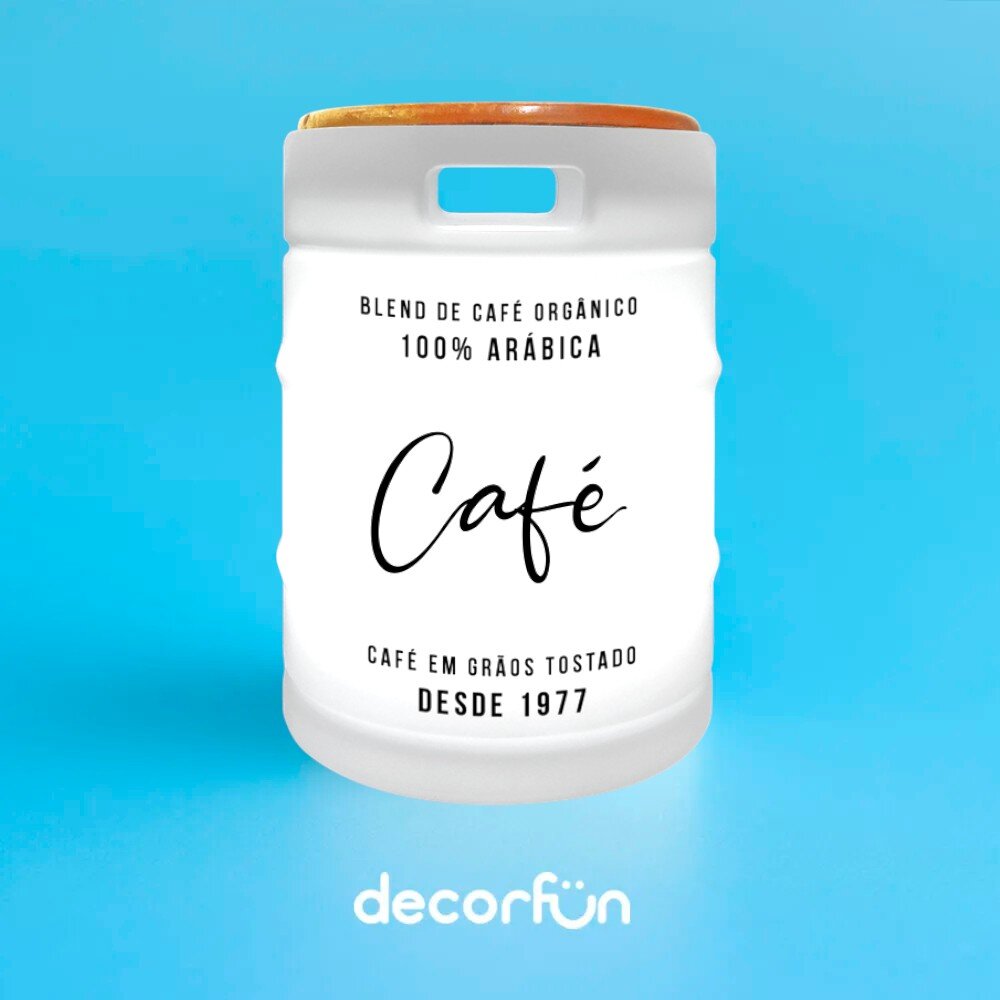 Luminária Banco Barril de Café Tampo de Madeira Decoração Criativa