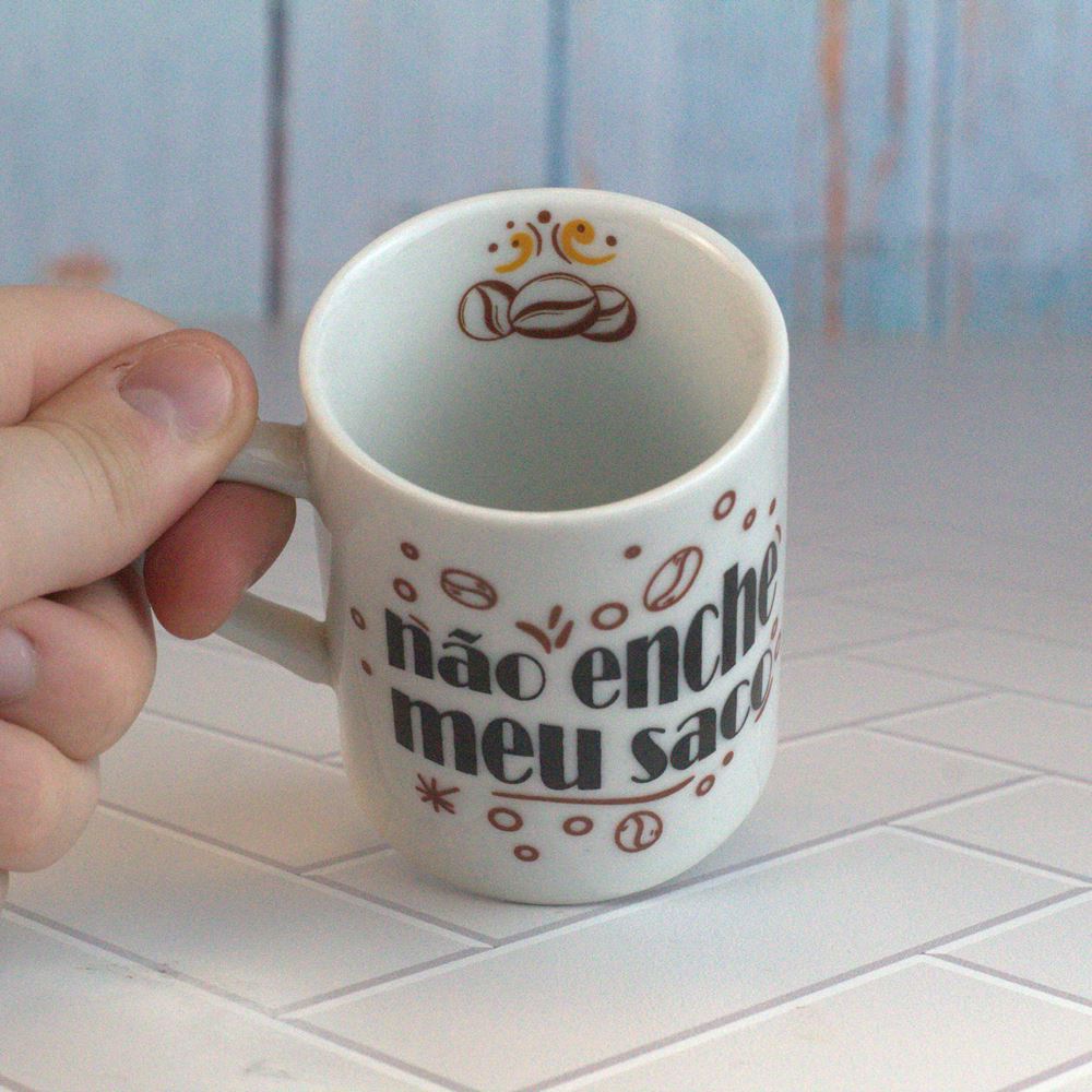 Caneca De Porcelana com Coador - Coffee Time
