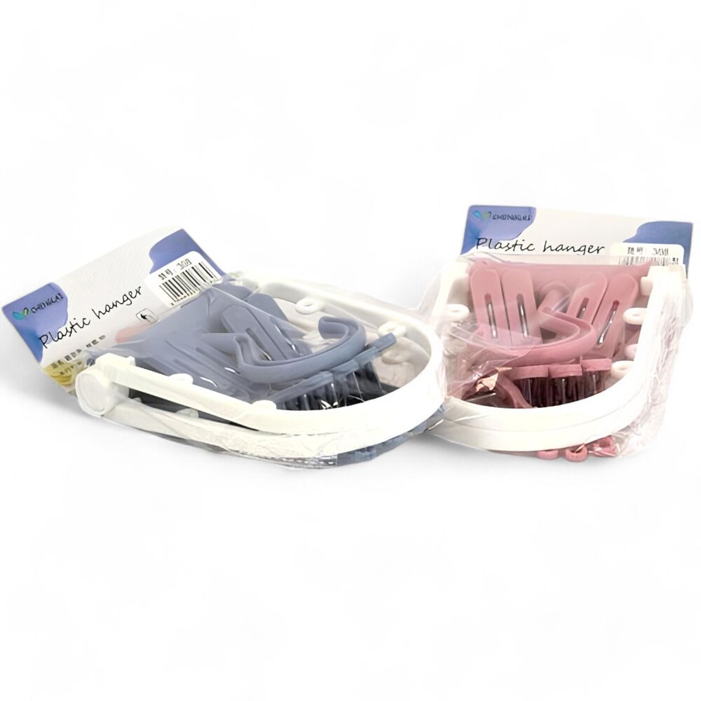 Varal Mini Dobrável com 8 Prendedores Multiuso Cores Sortidas