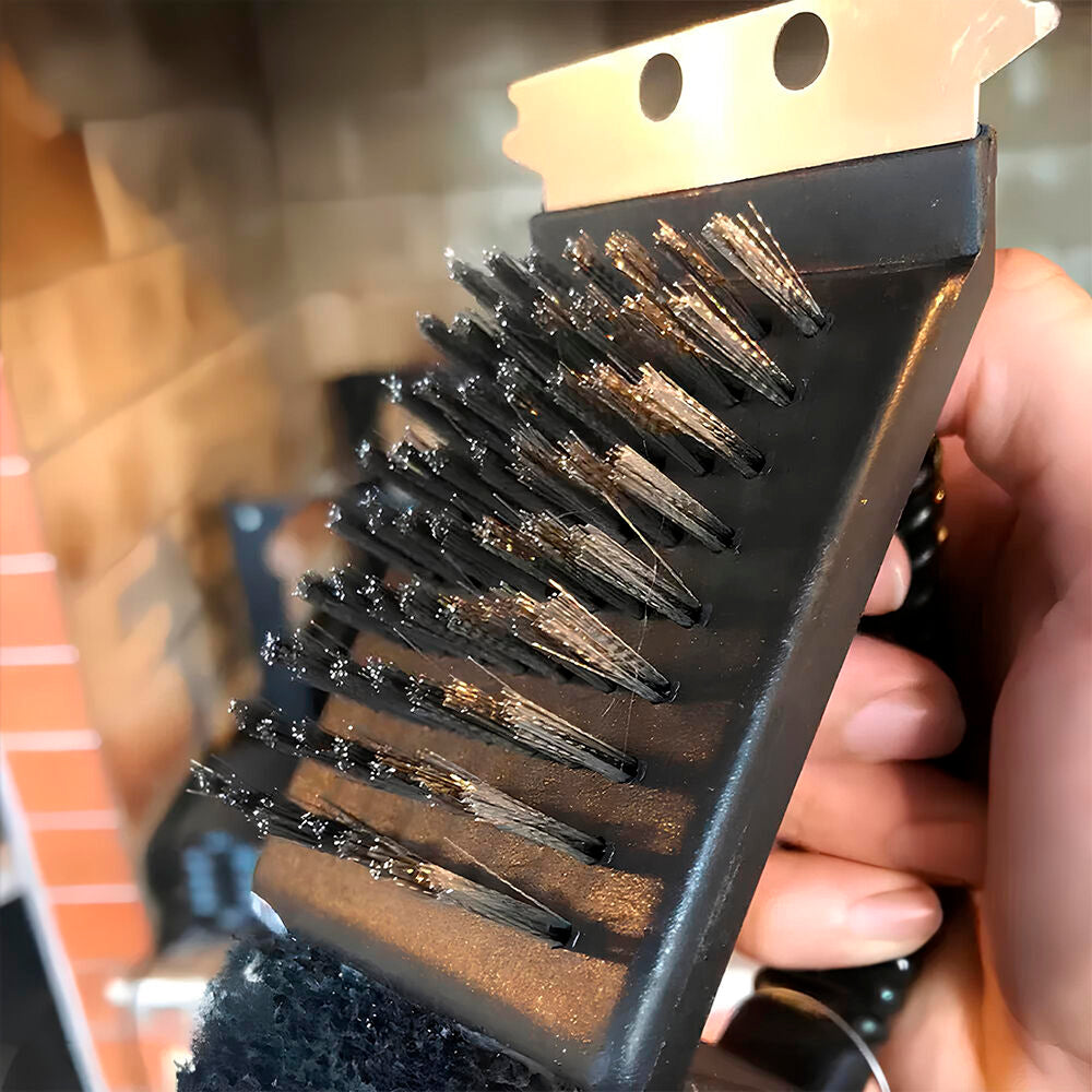 Escova para Limpar Grelhas e Chapas 3 em 1 Multiuso