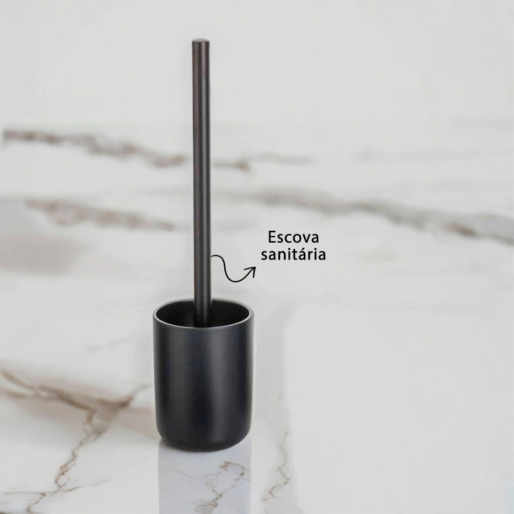 Kit Banheiro Dispenser Sabonete Porta Escovas Bandeja Escova Sanitária