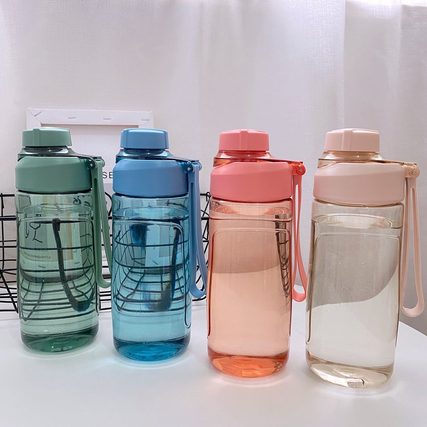 Garrafa de 650ml com Tampa e Alça para Adulto - Rosa